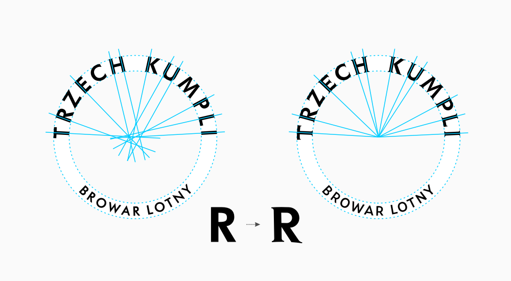 Development of the lettering.